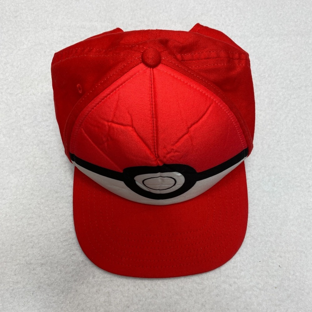 Nintendo Pokemon Hat Cap Snap Back Youth Red Pokeball - Picture 2 of 7